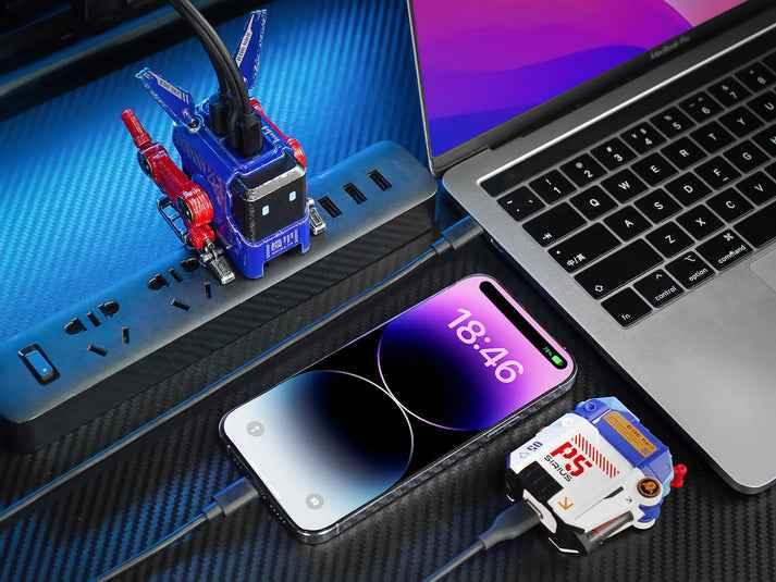Gravastar Alpha65 65W Gan Fast Charger Eu&Uk Plug - War Damage Blaze Blue Gravastar Alpha65 65W Gan Fast Charger Eu&Uk Plug - War Damage Blaze Blue
